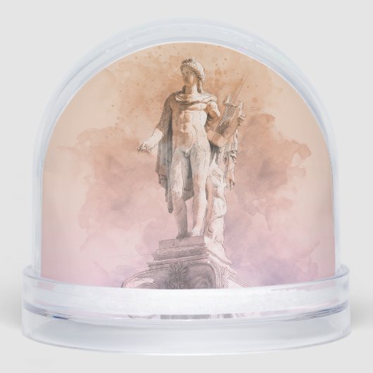 Ancient Greek Apollo Statue Snow Globe – Classical Sneeuwbol (Voorkant)