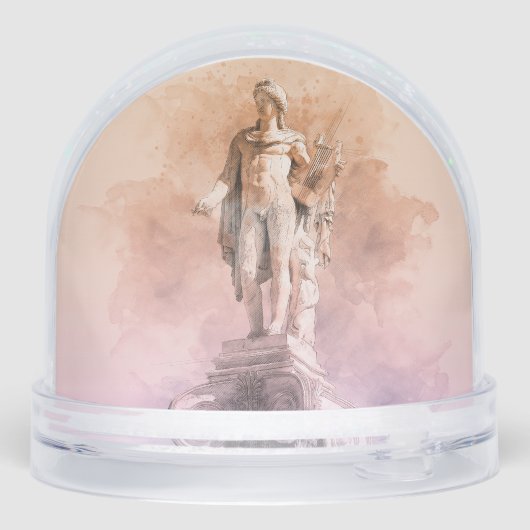 Ancient Greek Apollo Statue Snow Globe – Classical Sneeuwbol (Achterkant)