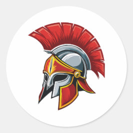 Ancient Greek Corinthian helmet Ronde Sticker