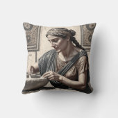 Ancient Greek Mosaic Woman Pillow Home Decor Kussen (Achterkant)