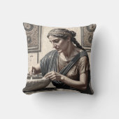 Ancient Greek Mosaic Woman Pillow Home Decor Kussen (Voorkant)
