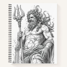 Ancient Greek Poseidon Stone Statue Graphic Notitieboek