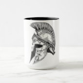 Ancient Greek Spartan Helmet Warrior Art Mok (Midden)