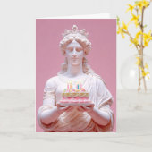 Ancient Greek Statue Funny Birthday Card Kaart (Gele Bloem)