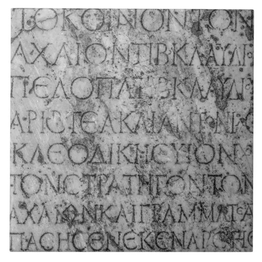 Ancient Greek Typography Photo Tegeltje (Voorkant)