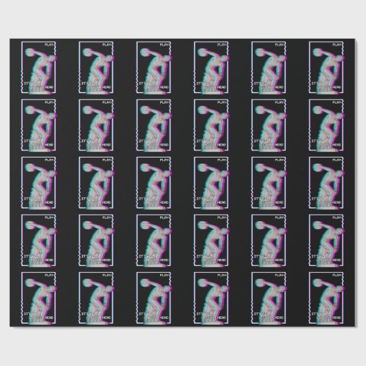 Ancient Grieks beeld Discus Throw Vaporwave Glitch Cadeaupapier (Vlak)