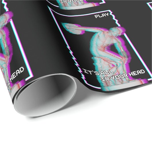 Ancient Grieks beeld Discus Throw Vaporwave Glitch Cadeaupapier (Rol Hoek)