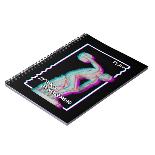 Ancient Grieks beeld Discus Throw Vaporwave Glitch Notitieboek (Linkerzijde)