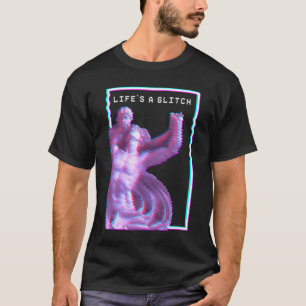 Ancient Grieks beeld esthetisch damp Glitch T-shirt