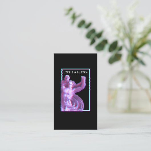 Ancient Grieks beeld esthetisch damp Glitch Visitekaartje (Staand voorkant)