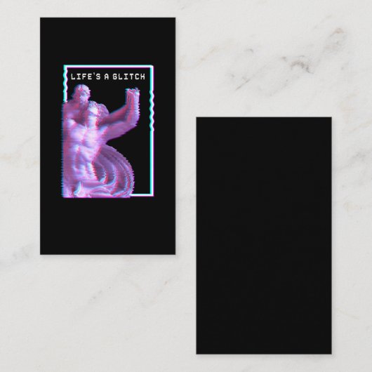 Ancient Grieks beeld esthetisch damp Glitch Visitekaartje (Voorkant / Achterkant)