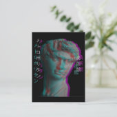 Ancient Grieks beeldhouwwerk Vaporwave Briefkaart (Staand voorkant)
