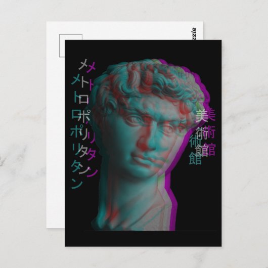 Ancient Grieks beeldhouwwerk Vaporwave Briefkaart (Voorkant / Achterkant)