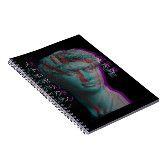Ancient Grieks beeldhouwwerk Vaporwave Notitieboek (Rechterzijde)
