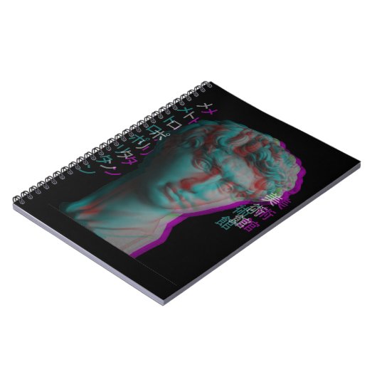 Ancient Grieks beeldhouwwerk Vaporwave Notitieboek (Linkerzijde)