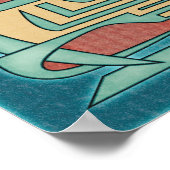 Ancient Guardian - Groen & Rood Geometrisch Abstra Poster (Hoek)