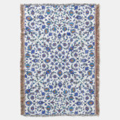 Ancient Handmade Blue Turkey Floral Tiles Pattern Deken (Voorkant Verticaal)