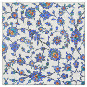 Ancient Handmade Blue Turkey Floral Tiles Pattern Stof (Close Up)