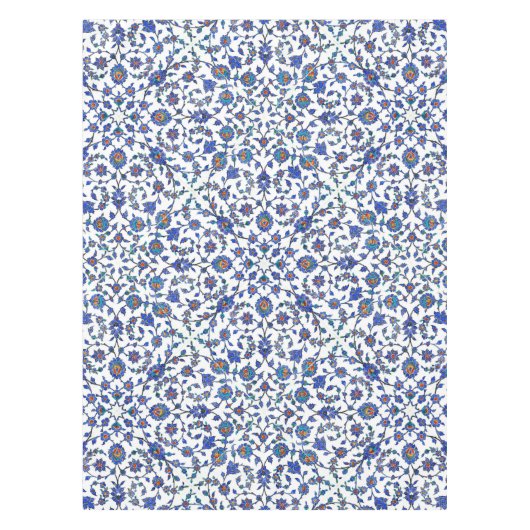 Ancient Handmade Blue Turkey Floral Tiles Pattern Tafelkleed (Voorkant)