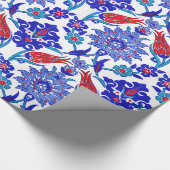 Ancient Handmade Turkey Floral Tulip Tile Pattern Cadeaupapier (Hoek)