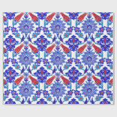 Ancient Handmade Turkey Floral Tulip Tile Pattern Cadeaupapier (Vlak)