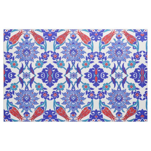 Ancient Handmade Turkey Floral Tulip Tile Pattern Stof (Fat Quarter)