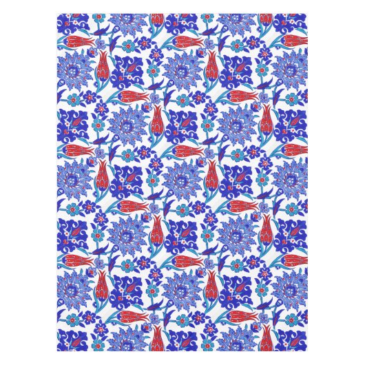 Ancient Handmade Turkey Floral Tulip Tile Pattern Tafelkleed (Voorkant)