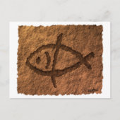 Ancient Hawaiian Fish Petroglyph Briefkaart (Voorkant)