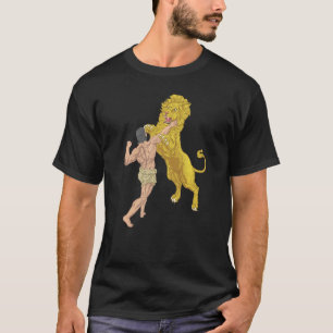 Ancient Hero vecht tegen een culturele leeuwenkopi T-shirt