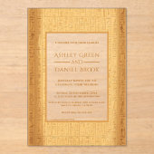 Ancient Hieroglyphic Motifs Egyptian Wedding Acryl Uitnodigingen (Voorkant)