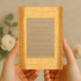 Ancient Hieroglyphic Motifs Egyptian Wedding Acryl Uitnodigingen