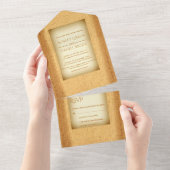 Ancient Hieroglyphic Motifs Egyptian Wedding All In One Uitnodiging (Afscheurbaar)