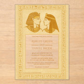 Ancient Hieroglyphs King & Queen Egyptian Wedding Acryl Uitnodigingen (Voorkant)