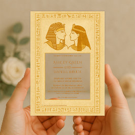 Ancient Hieroglyphs King & Queen Egyptian Wedding Acryl Uitnodigingen