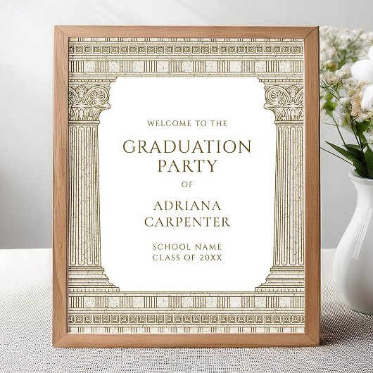 Ancient History graduation party welcome sign Poster