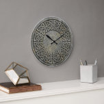 Ancient Infinite Weave Celtic Stone Wall Clock Grote Klok<br><div class="desc">Bring the timeless power of ancient history into your home. The Infinite Weave Wall Clock features a seamless, circular Celtic knotwork pattern deeply etched into a distressed stone-like texture, inspired by the mysterious megaliths and standing stones found across Ireland and Scotland. This isn't just a clock; it’s a functional piece...</div>