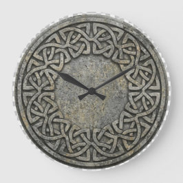 Ancient Infinite Weave Celtic Stone Wall Clock Grote Klok