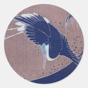 Ancient Japans vogelschilderij, c. jaren '30 Ronde Sticker