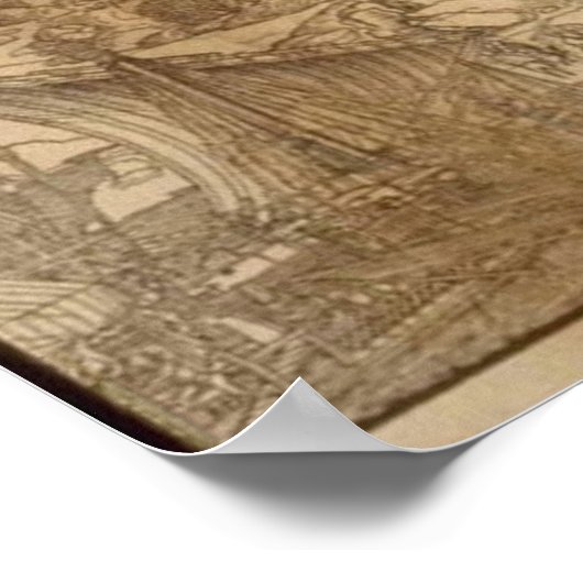 Ancient Jerusalem-kaart Poster (Hoek)