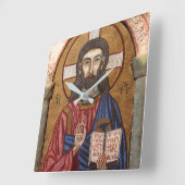 Ancient Jesus Mosaic Vierkante Klok (Hoek)