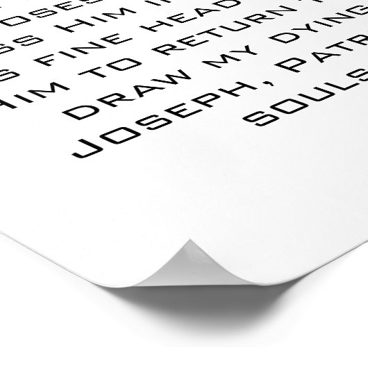 Ancient katholiek gebed in St. Joseph Poster (Hoek)