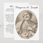 Ancient katholiek gebed naar St. Joseph Flat Kaart (Voorkant / Achterkant)