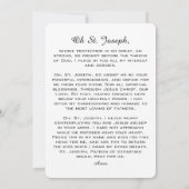 Ancient katholiek gebed naar St. Joseph Flat Kaart (Achterkant)