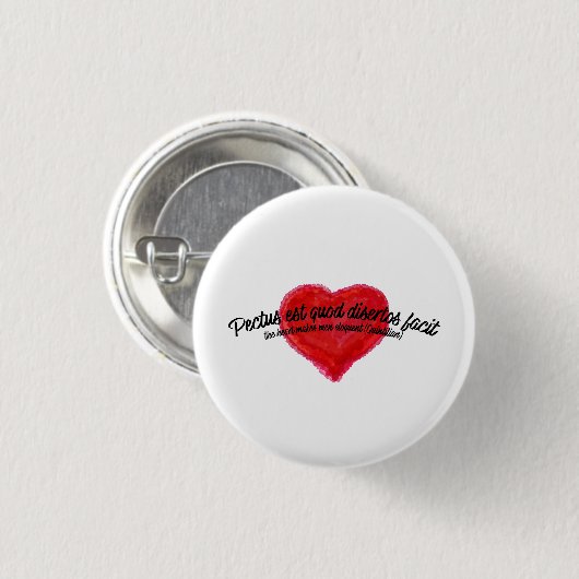 Ancient Latin Inspirational Quote Artistic Heart Ronde Button 3,2 Cm (Voorkant /achterkant)