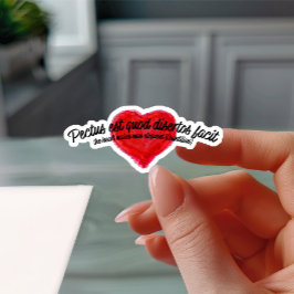 Ancient Latin Inspirational Quote Artistic Heart Sticker