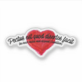 Ancient Latin Inspirational Quote Artistic Heart Sticker (Voorkant)