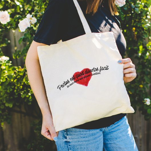 Ancient Latin Inspirational Quote Artistic Heart Tote Bag