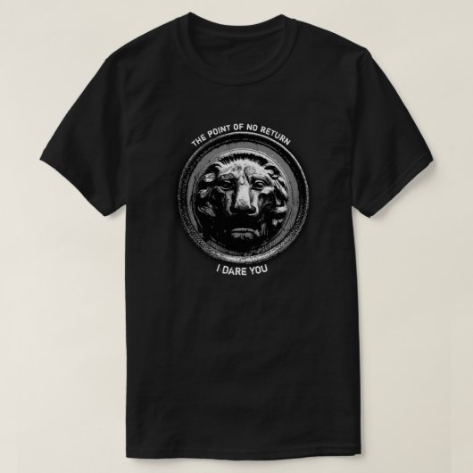Ancient Lion Symbool in zwart-wit T-shirt (Design voorkant)
