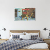 Ancient Lombardije Poplar Tree and French Castle Canvas Afdruk (Insitu (Slaapkamer))