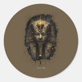 Ancient Malice Egyptian Pharaoh Black Ronde Sticker